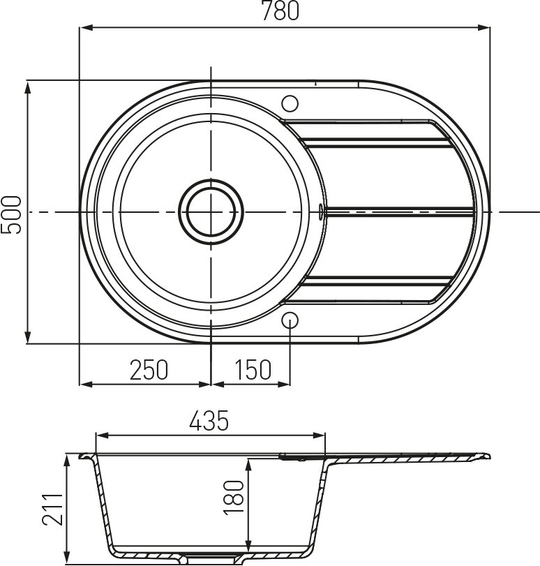 Мойка кухонная AQUATON Амира песочная 1A712932AI220 - 2