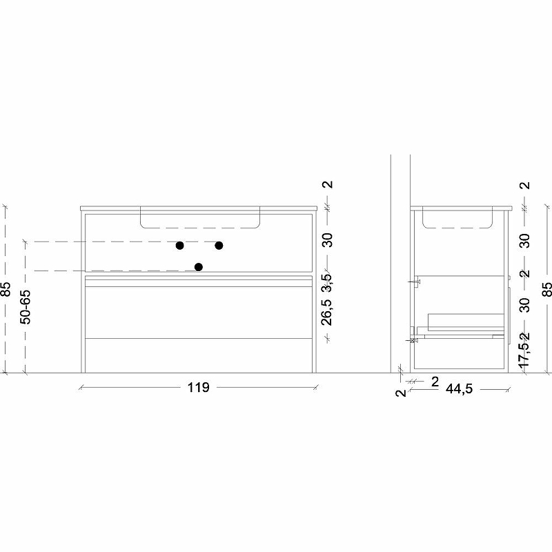 Тумба Armadi Art Loft 120 подвесная черный 894-120-A - 2