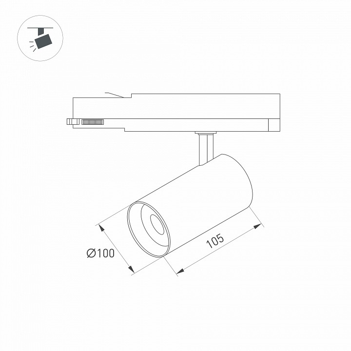 Трековый светодиодный светильник Arlight LGD-Nika-4TR-R100-30W Warm3000 031170 - 1