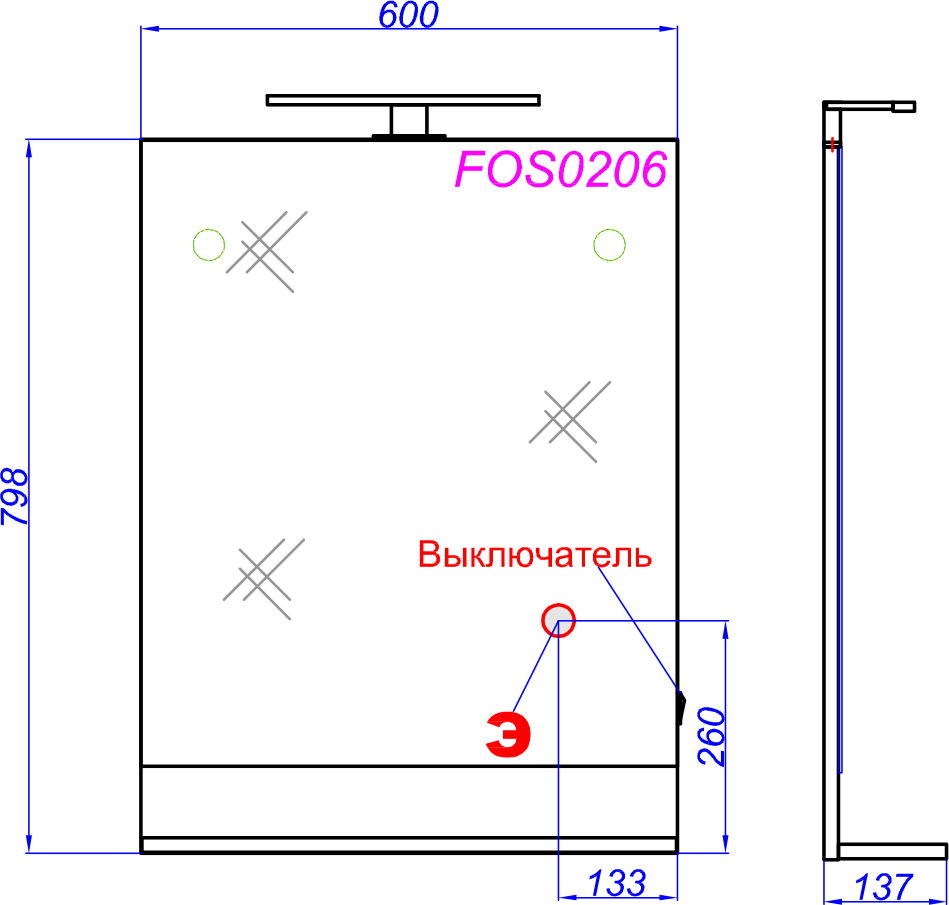 Зеркало Aqwella Foster 60 FOS0206DS - 3