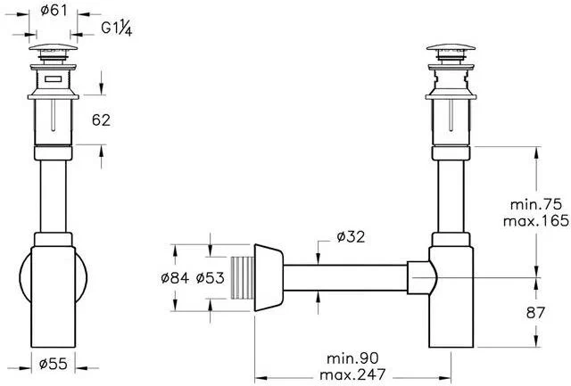 Сифон для раковины VitrA хром A45154 - 1