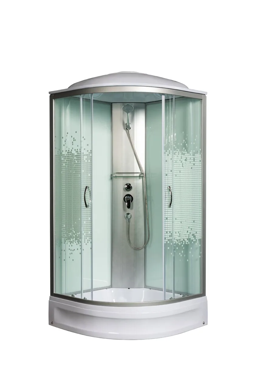 Душевая кабина Мономах 80/24 С МЗ профиль хром, стекло прозрачное с рисунком мозаика 10000005757 - 0