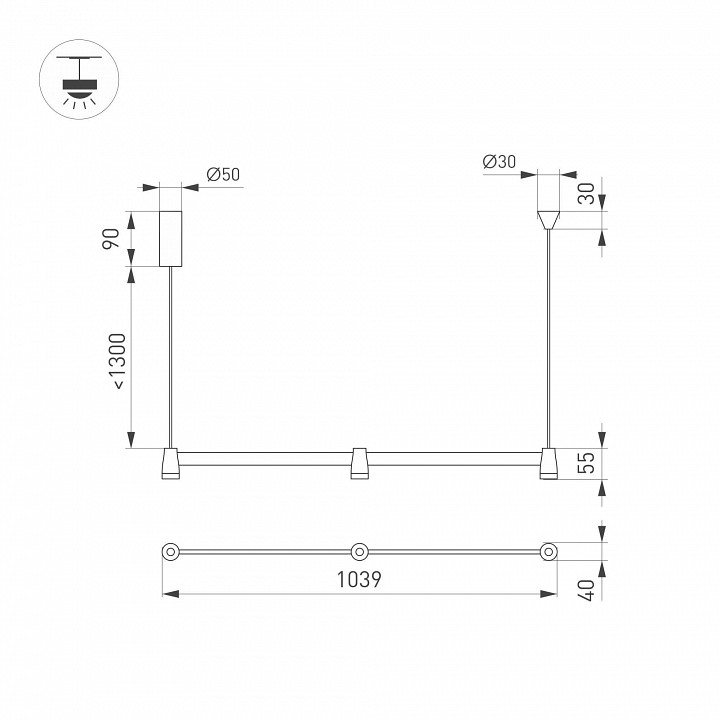 Подвесной светодиодный светильник Arlight SP-Elizeo-S1000-16W Warm3000 036593 - 4