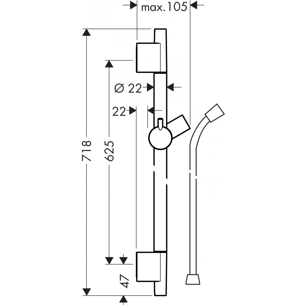 28632700 HG Unica S Puro штанга для душа - 1