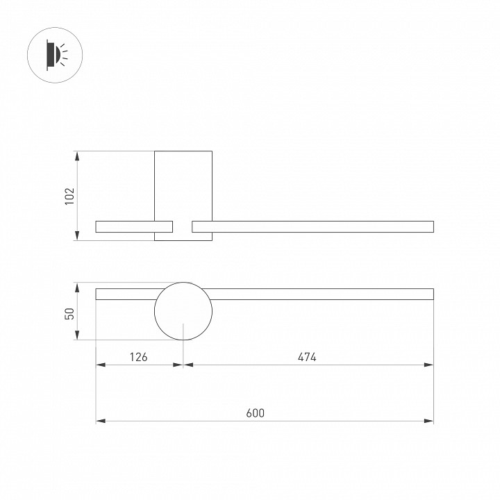 Настенный светодиодный светильник Arlight SP-Vinci-S600x55-7W Day4000 035682 - 5