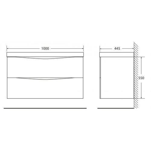 Тумба под раковину BelBagno Marino 100 темное дерево MARINO-1000-2C-SO-RW-P - 3