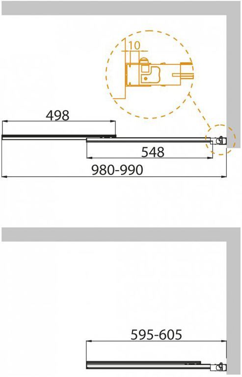 Шторка на ванну Cezares Slider VF-11-100/150-C-Cr стекло прозрачное SLIDER-VF-11-100/150-C-Cr - 2