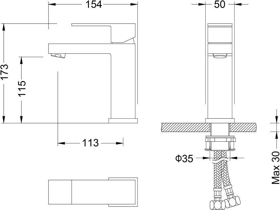 Смеситель для раковины Timo Selene 2061/03F черный - 4