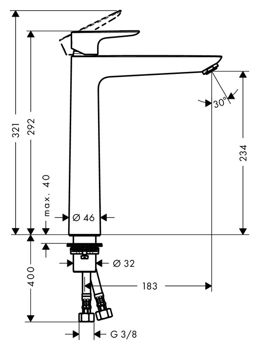 Смеситель для раковины Hansgrohe  хром  71717000 - 1