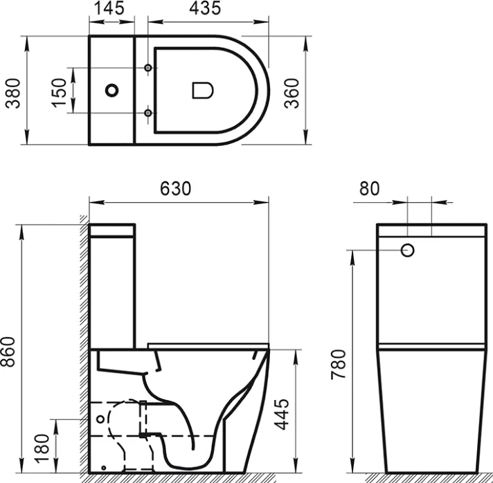 Бачок для унитаза BelBagno Etna белый  BB2157T - 3