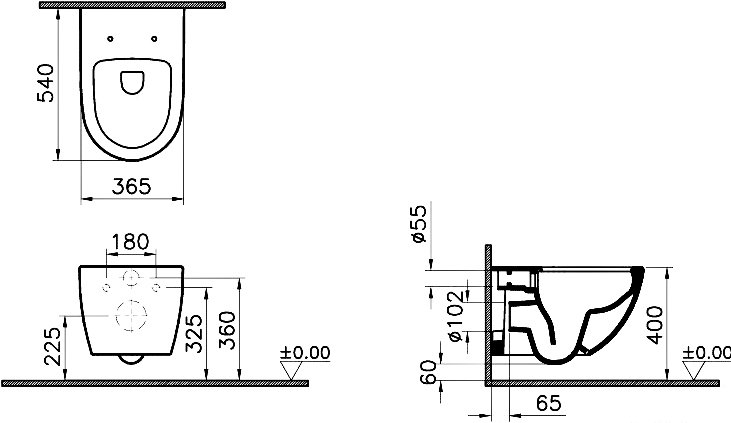 Чаша для унитаза подвесного VitrA Sento 7748B003-0075 - 5