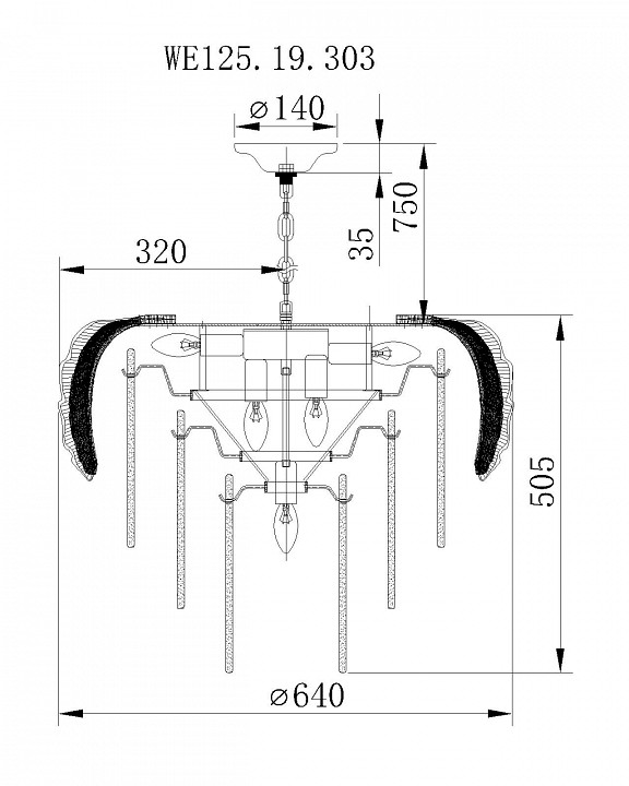 Подвесная люстра Wertmark Alexia WE125.19.303 - 1