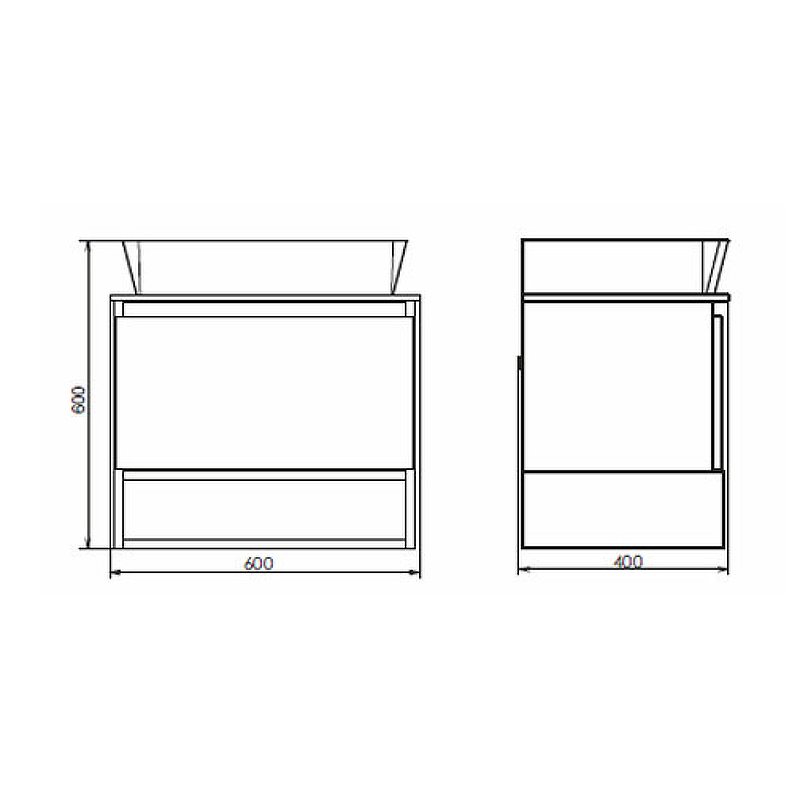 Тумба с раковиной Comforty Прага 60 дуб белый 00-00014536 - 3