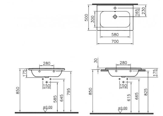 Подвесная раковина Vitra D-Light  5919B003-0001 - 3