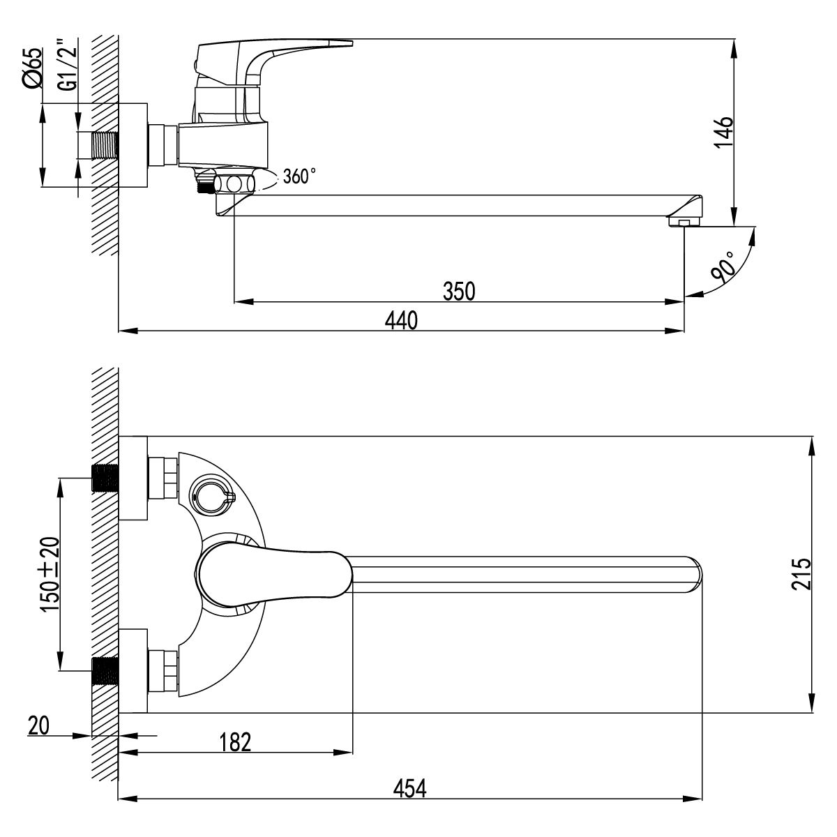 Смеситель для ванны Lemark Shift хром  LM4317C - 1