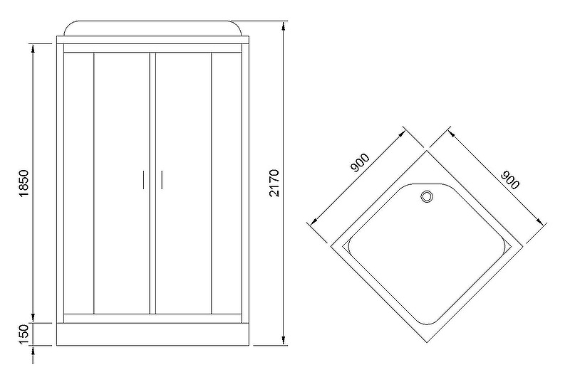 Душевая кабина Royal Bath 80x80 профиль белый стекло прозрачное RB80HP1-T - 1