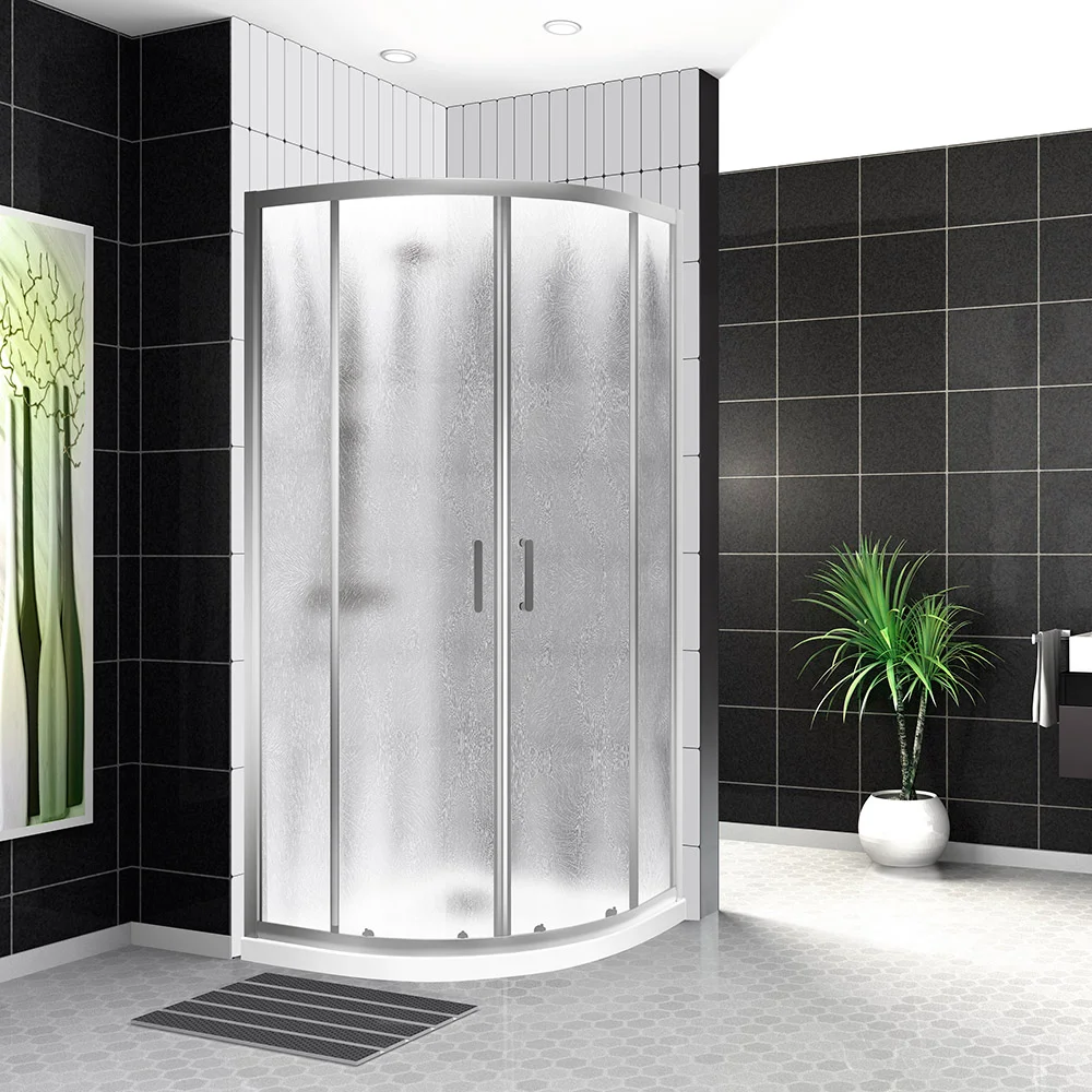Душевой уголок BelBagno Uno 90х90 профиль хром стекло рифленое UNO-195-R-2-90-CH-CR - 1