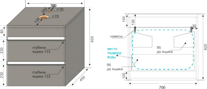 Тумба для комплекта Style Line Атлантика 70 Люкс Plus, подвесная, бетон тёмный СС-00002282 - 6