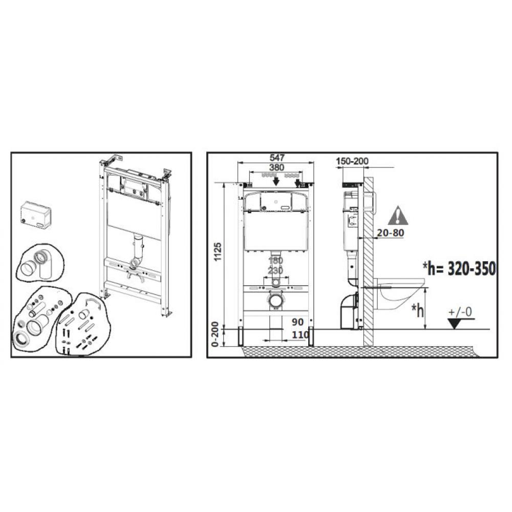 Комплект Roca Meridian Rimless без клавиши смыва 893104990 - 2