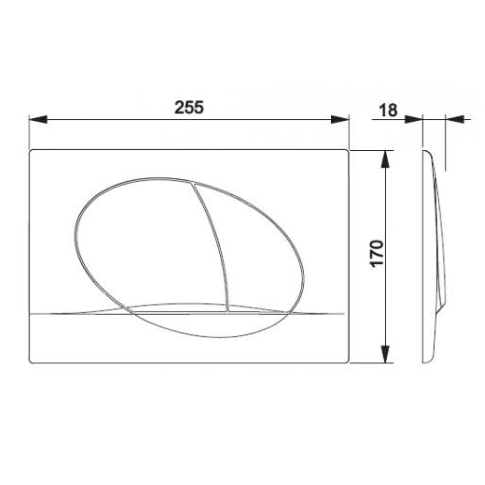 ACTIVE Смывная клавиша PL 42B для ПЭК, хром глянец 8901140B1 - 1