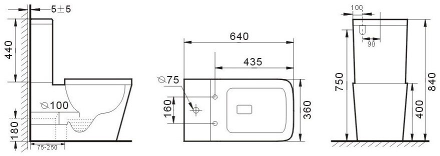 Бачок для унитаза Ceramica Nova Cubic CN1803-T - 5