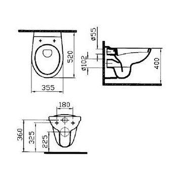 Чаша для подвесного унитаза Vitra Normus белый, без сиденья  6855B003-0101 - 1