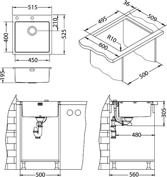 Мойка кухонная Alveus Pure 30 1103609 - 3