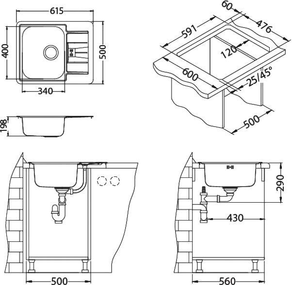 Мойка кухонная Alveus Line Maxim 60 1089613 - 1