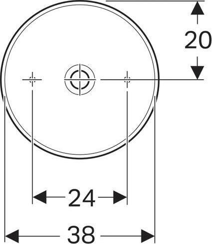 500.768.01.2 VariForm Раковина с установкой на столешницу круглой формы, D=40 см, без отв. под смеситель, без отв. перелива - 3