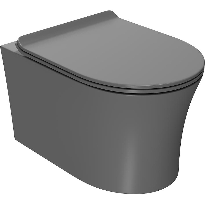 Унитаз подвесной Point Вега серый с сиденьем микролифт PN41711GM - 4