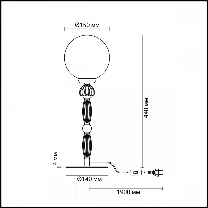 Настольная лампа декоративная Odeon Light Palle 5405/1T - 3