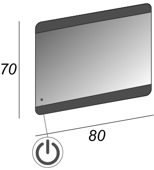 Зеркало Cezares 45007 c LED-подсветкой touch system 80х70 - 2