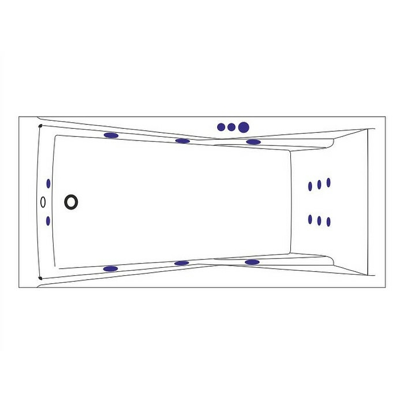 Акриловая ванна Excellent Palace 170x75 белая золото с гидромассажем WAEX.PAL17.SMART.GL - 1