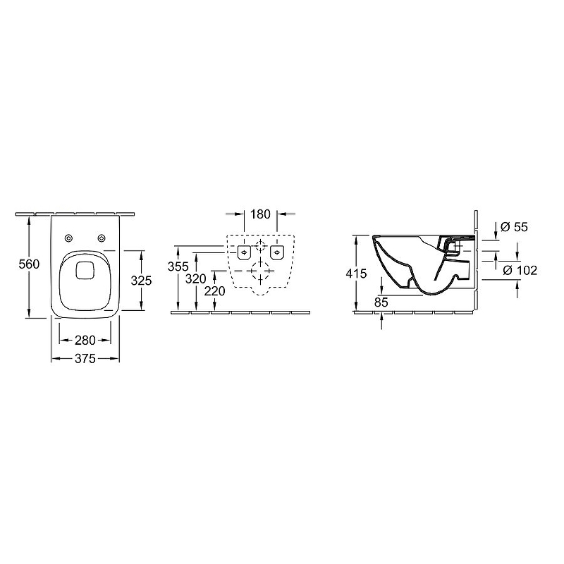 Подвесной унитаз Villeroy&Boch Collaro белый с сиденьем микролифт 4626HS01 - 3