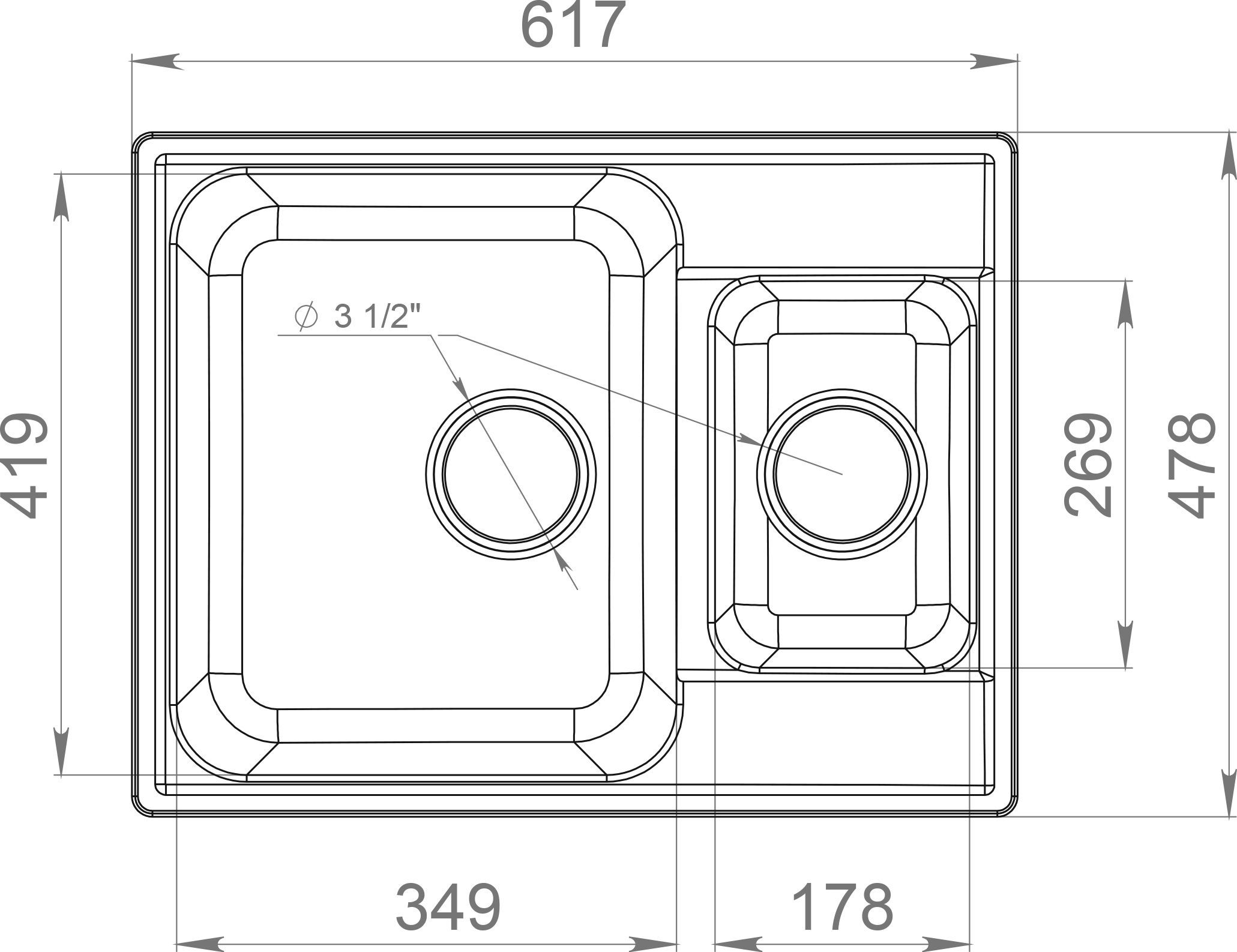 Мойка кухонная GranFest Quarz Z09 белый - 1