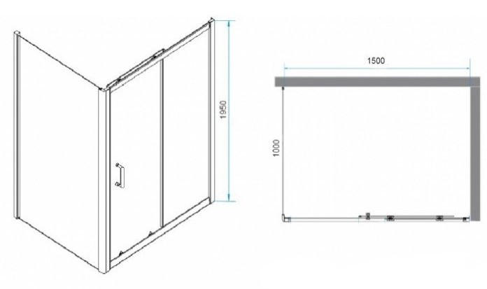 Душевой уголок RGW Passage PA-74B 150x100 профиль черный стекло прозрачное 410874150-14 - 2