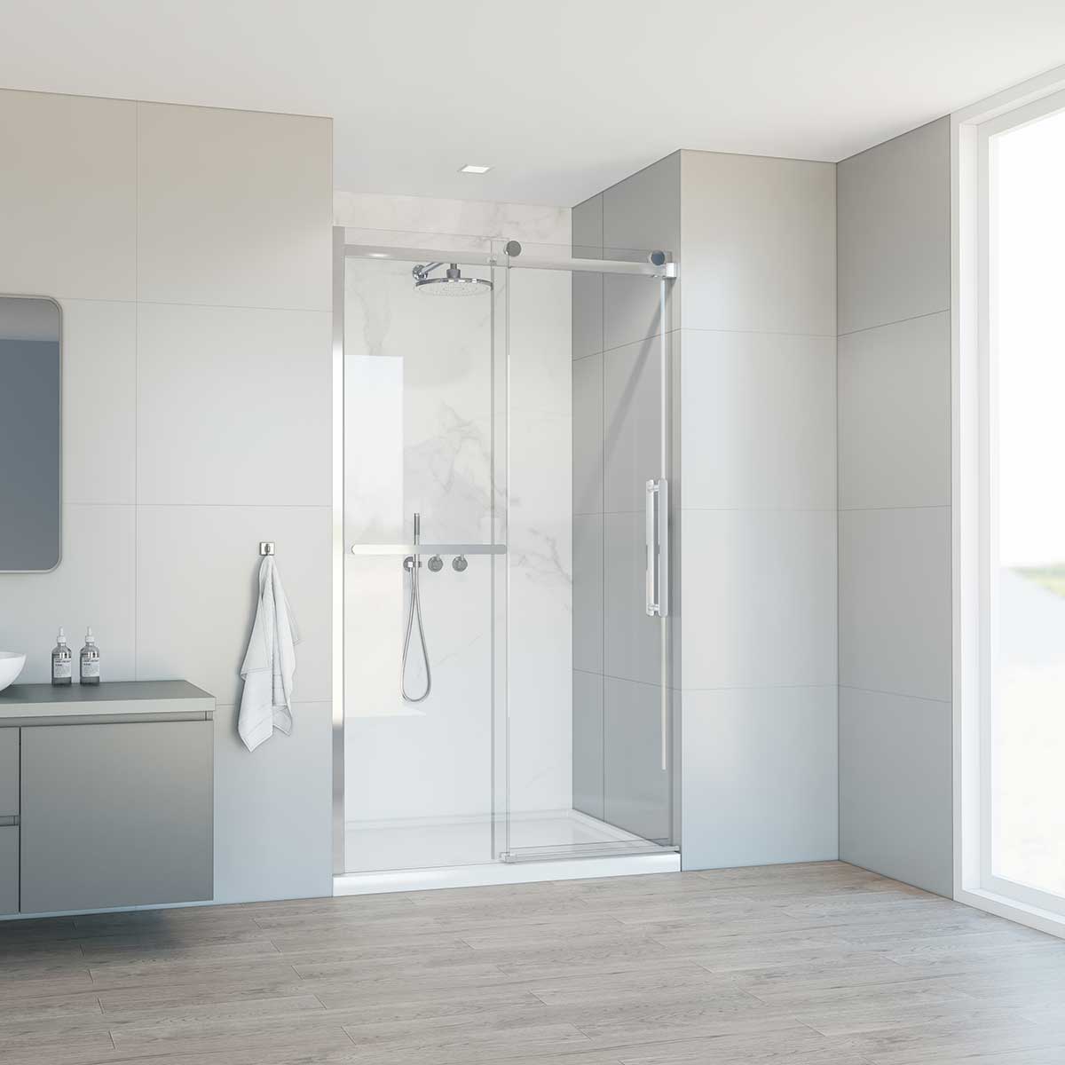 Душевая дверь в нишу Vincea Como Soft 120х195 профиль хром стекло прозрачное  VDS-1CS120CL - 0
