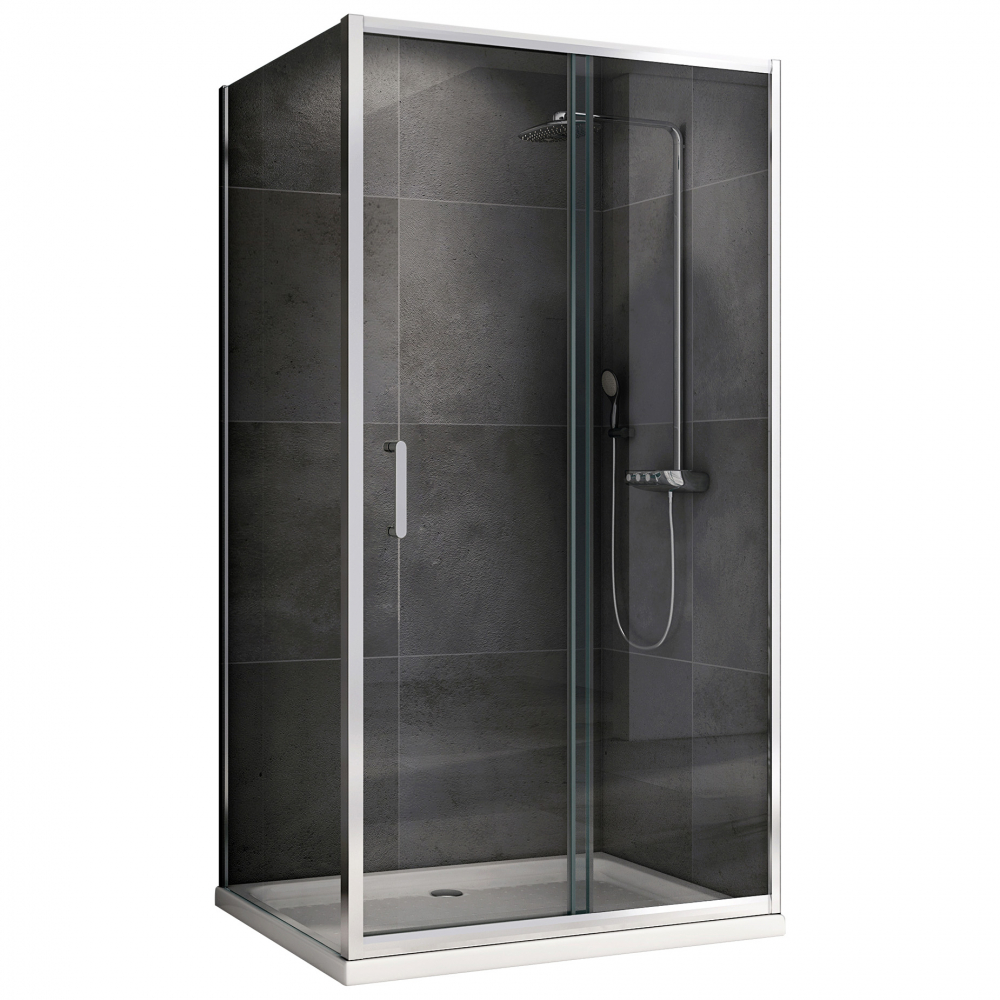 Душевой уголок Abber Schwarzer Diamant 150x60 профиль хром стекло прозрачное AG301505-S605 - 0