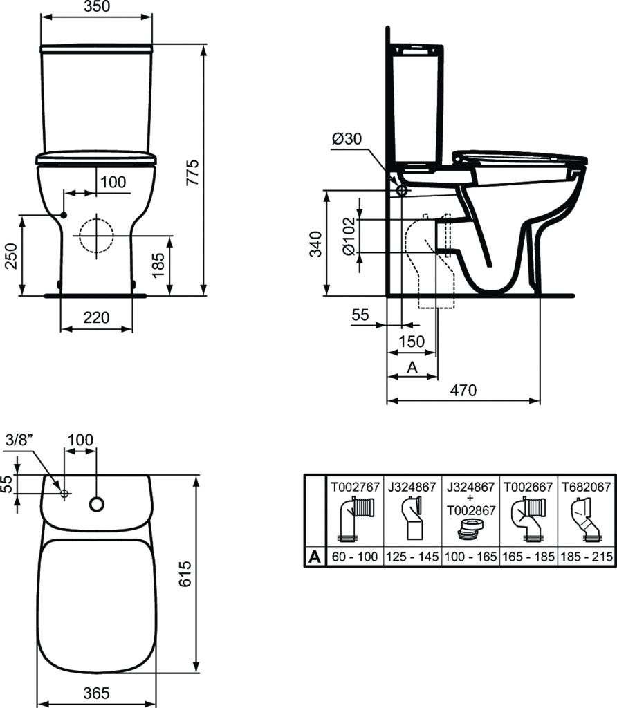 Унитаз-компакт Ideal Standard Esedra T282001 - 1