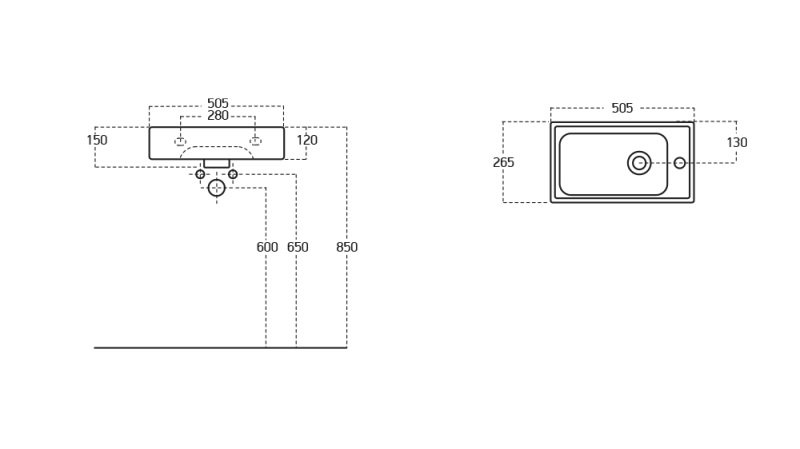 Комплект мебели Belbagno Kraft Mini 50 R темное дерево - 8