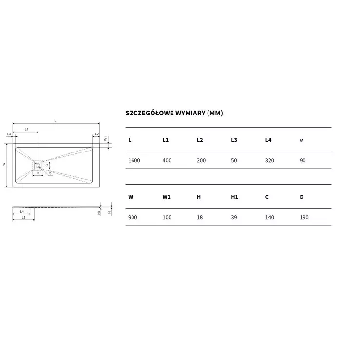 Поддон для душа EXCELLENT Arda 160x90 черный BREX.1503.160.090.BLN - 4