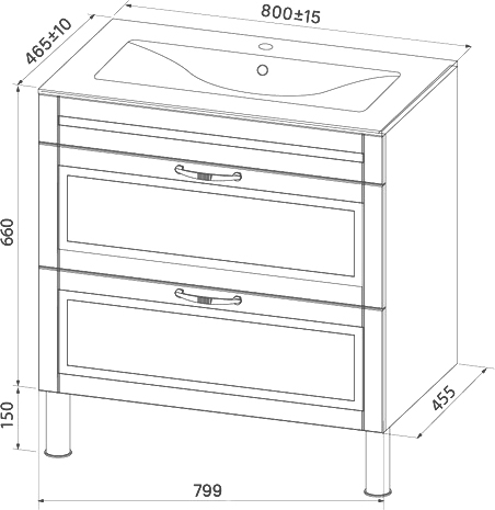 Тумба для комплекта IDDIS Oxford 80, белая OXF80W0i95 - 10