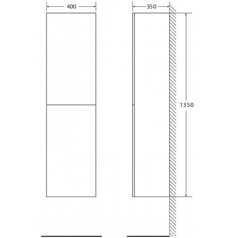 Шкаф-пенал Belbagno Luce 40х135 Polissandro  LUCE-1350-2A-SC-PL - 2