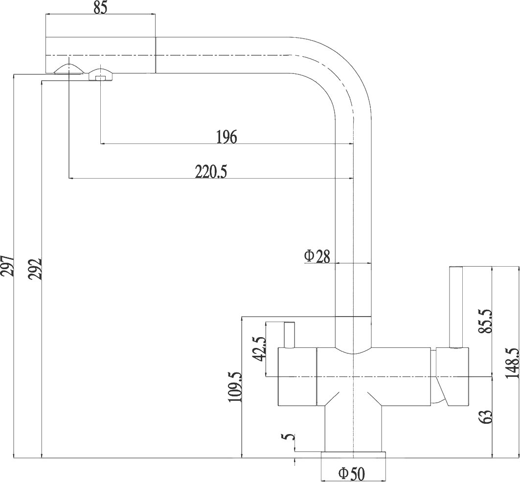 Смеситель Zorg Inox для кухонной мойки, бронза SZR-7039 BRONZE - 1