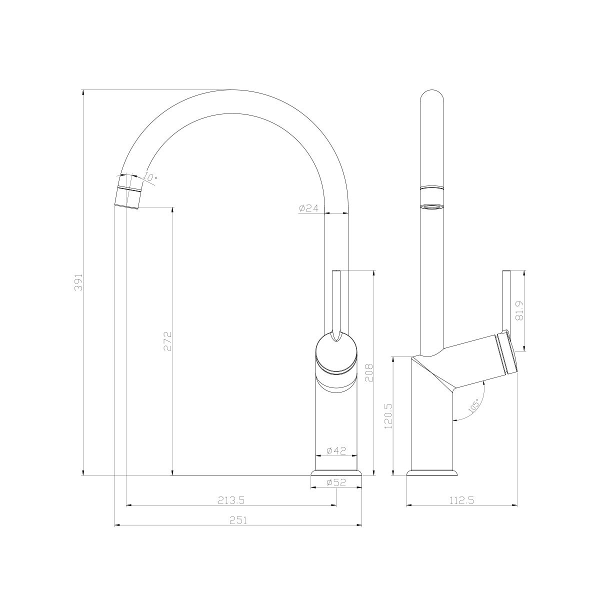 Смеситель Lemark Minima для кухонной мойки LM3805C - 1