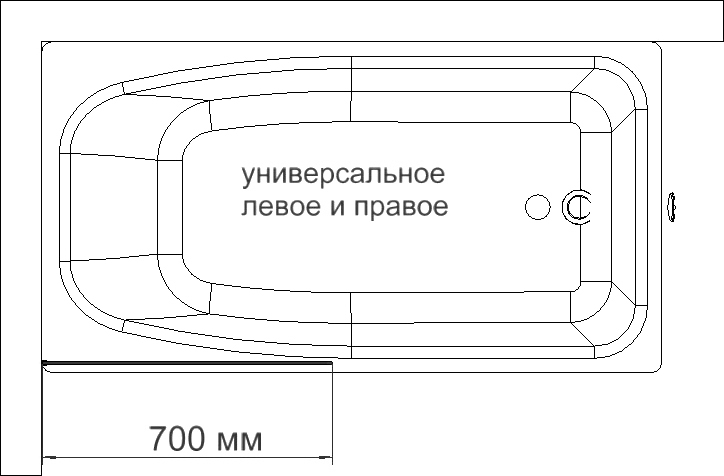 Шторка на ванну DIWO Ростов 4GW012 неподвижная, 70x150, черная матовая - 4