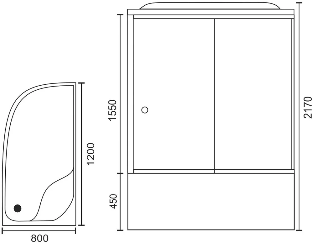 Душевая кабина Royal Bath 120х80 R профиль хром стекло матовое с гидромассажем RB8120BK2-M-CH-R-EL - 3