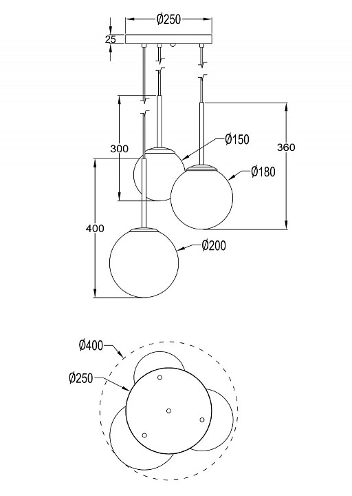 Подвесной светильник Maytoni Basic form MOD321PL-03G - 1