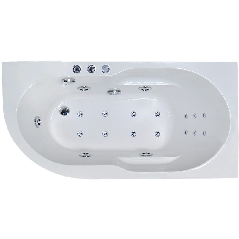 Ванна акриловая Royal Bath Azur De Luxe 140x80 R с гидромассажем белый RB614200DL-R - 0