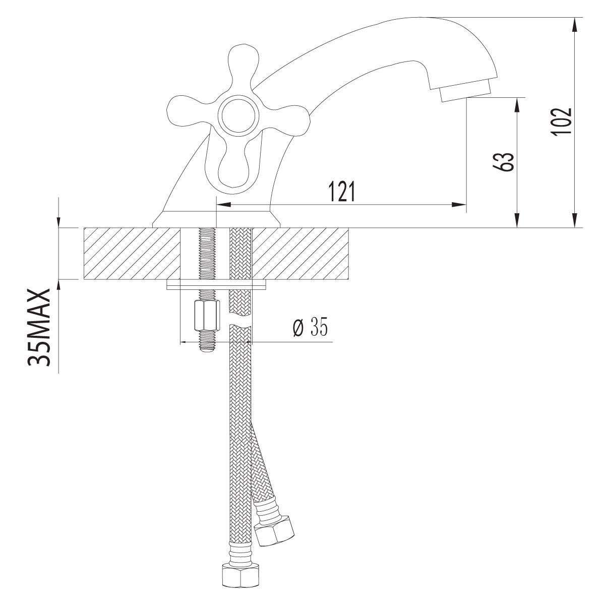 Смеситель для раковины Lemark Standard хром  LM2106C - 1